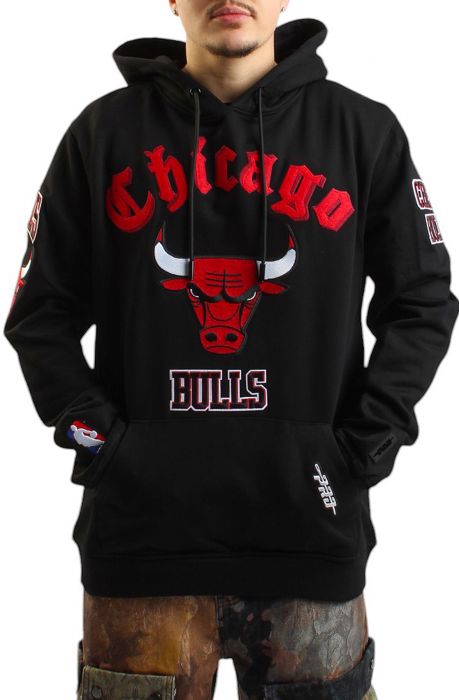 Chicago Bulls Old English Hoodie  Black/Red