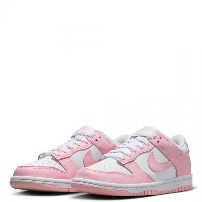 Grade School Dunk Low White/Med Soft Pink-White-White