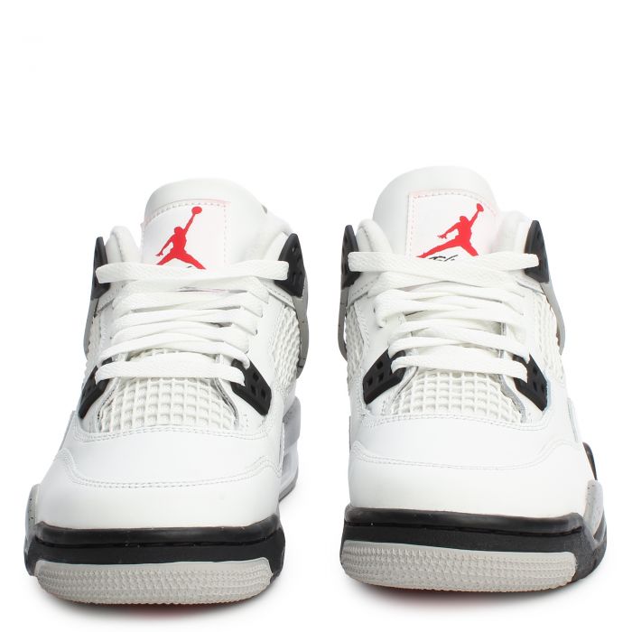 Grade-School Air Jordan 4 Retro Summit White/Fire Red-Cement Grey-Black