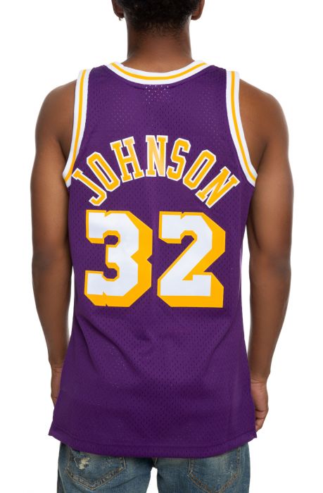 MITCHELL AND NESS Los Angeles Lakers Magic Johnson Swingman Jersey ...