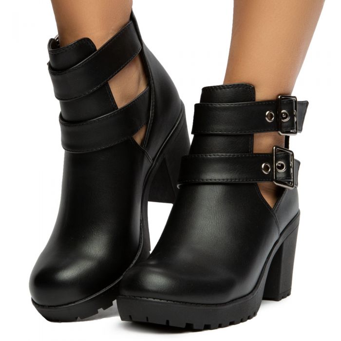 FORTUNE DYNAMICS Recent-S Ankle Booties FD RECENT-S/BLACK PU - Shiekh