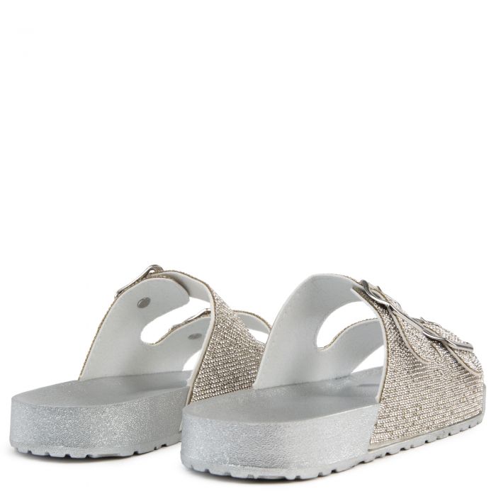 Luster-01 Double Buckle Sandals Silver