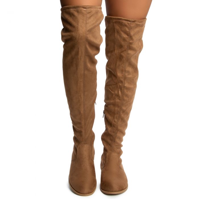 Oksana-116 Over The Knee Boot Brown Suede
