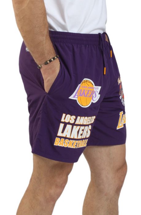 Los Angeles Lakers Multi Hit Nylon Shorts Purple