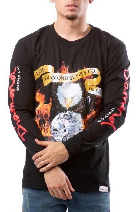Ride Or Diamond Long Sleeve Tee Black