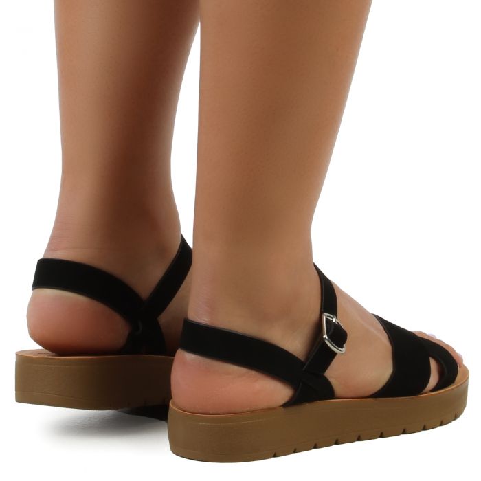 FD Chester Flat Sandal  Black
