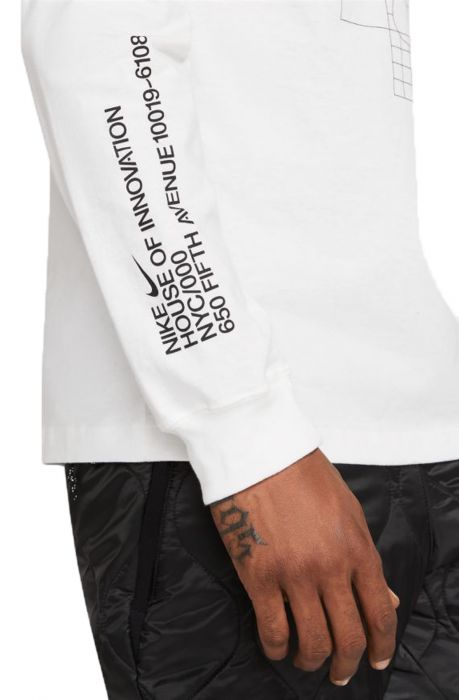 Sportswear Grid Long Sleeve Tee White/Black