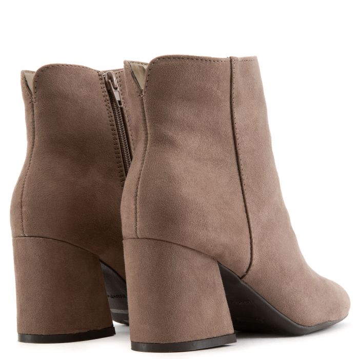 Moody-01 Square Toe Booties Taupe