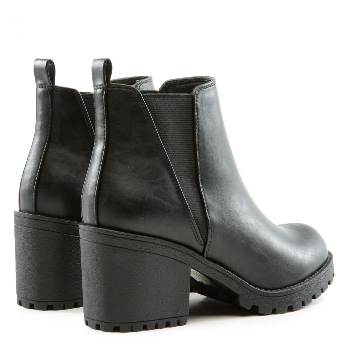 Origami-S Low Heel Bootie Black PU