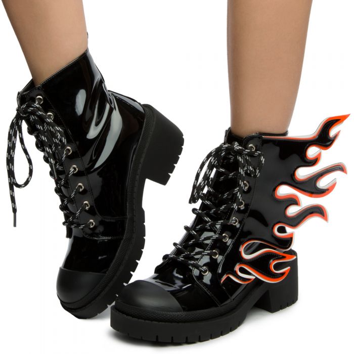 CAPE ROBBIN BURNING HOT COMBAT BOOT BURNING HOT-BLK - Shiekh