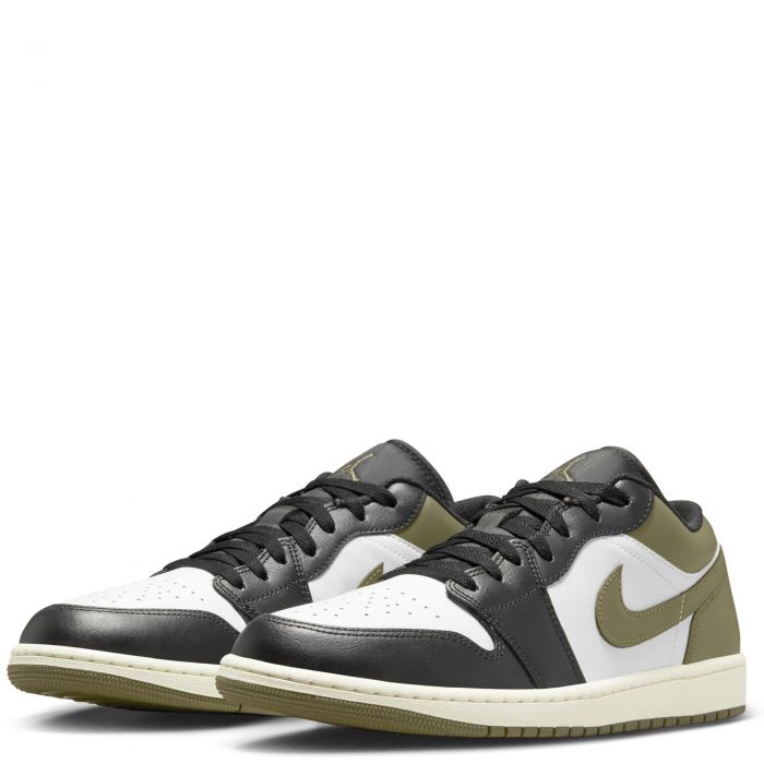 Air Jordan 1 Low Black/White-Medium Olive