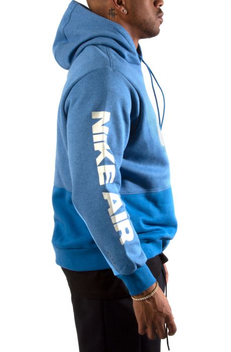 Brushed-Back Fleece Pullover Hoodie Dk Marina Blue/Htr/Light Bone
