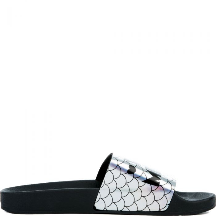 Mermaid Slides in Black and Silver BLACK/WHITE/Silver