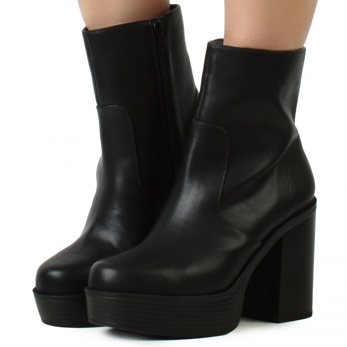 Kedge- Platform Heel Boot Black