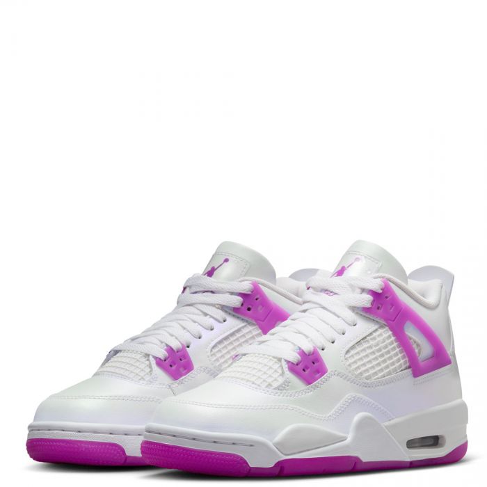 Grade School Air Jordan 4 Retro White/Hyper Violet