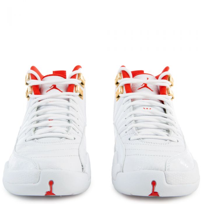 (GS) Air Jordan 12 Retro White/University Red-Metallic Gold
