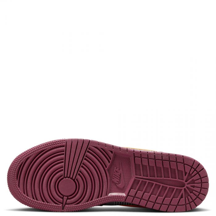 Grade School Air Jordan 1 Mid SE Night Maroon/Total Orange-Black-White