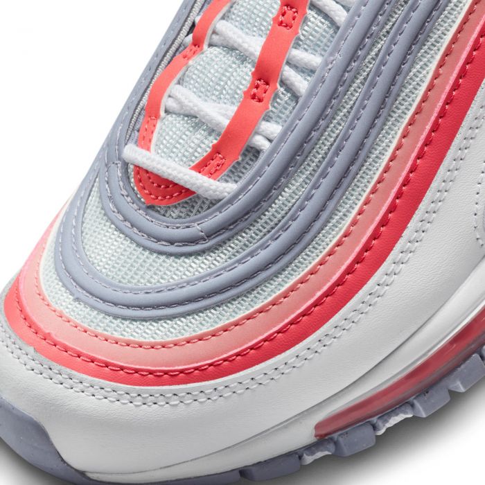 Grade School Air Max 97 WHITE/CORAL CHALK-PHOTON DUST-INDIGO HAZE