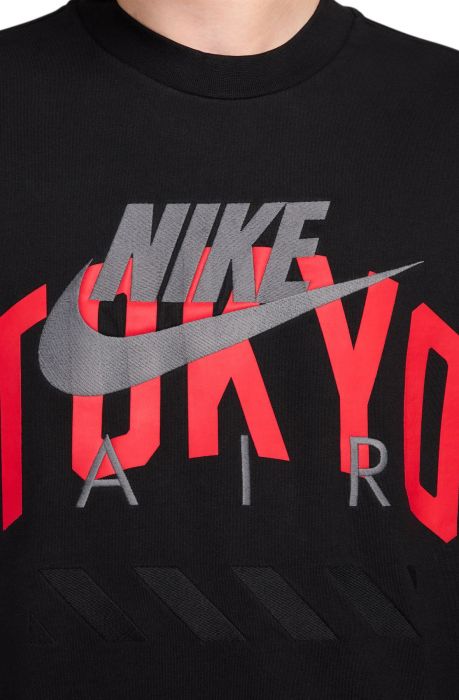 Tokyo Fleece Crew Neck Sweatshirt  BLACK/UNIVERSITY RED/WHITE