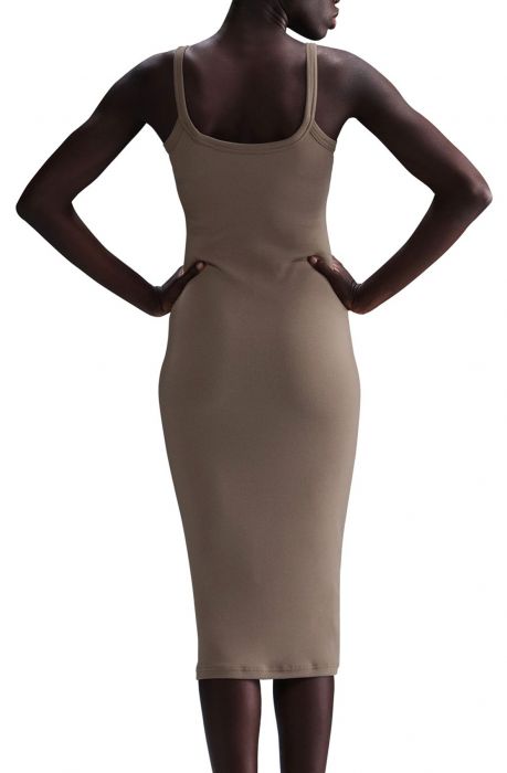 Tight Mini-Rib Tank Dress Mink Brown/Mink Brown