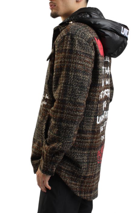 Avry Hooded Flannel Houndstooth