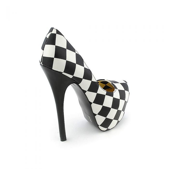 Stiletto Heel 018 Black/White Checker