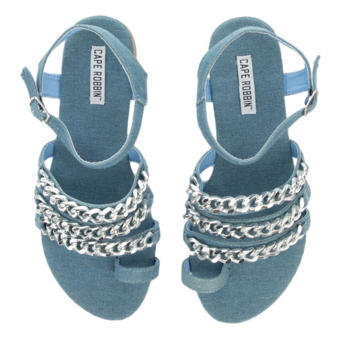 Cape Robbin Women's Cash-4 Blue Sandals Blue
