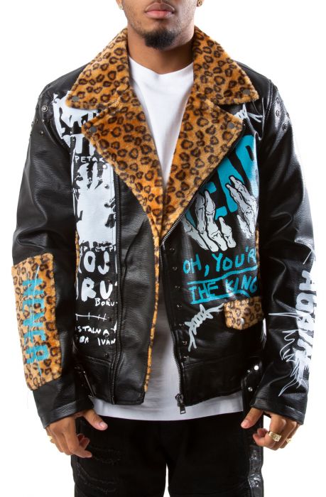 leopard collar jacket