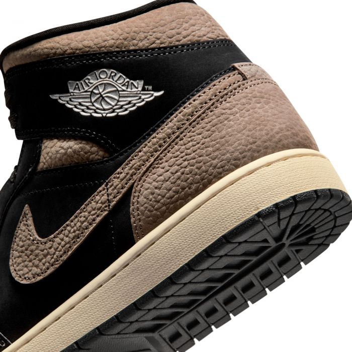 Air Jordan 1 Mid SE Black/Olive Grey-Lt Wild Mango