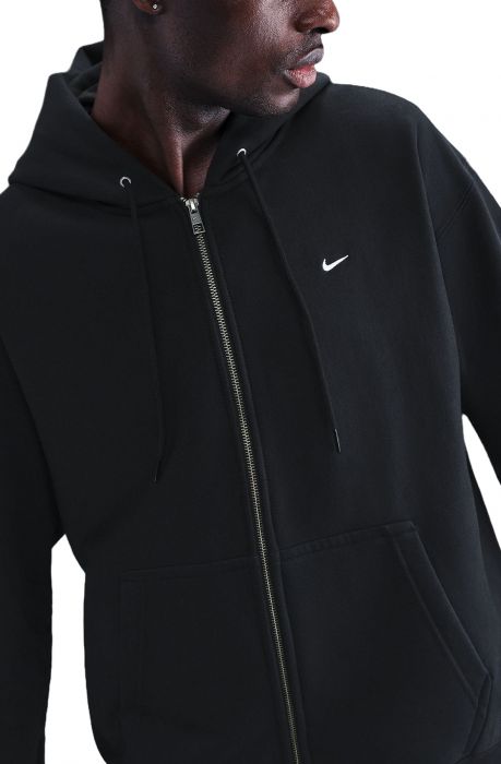  Solo Swoosh Full-Zip Fleece Hoodie Black/Black/White