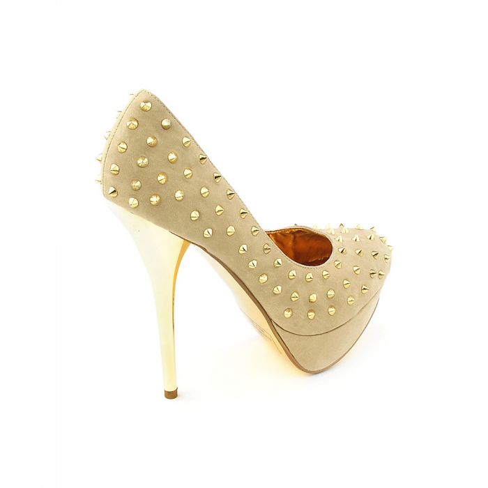 Womens Flora Taupe PU/Gold