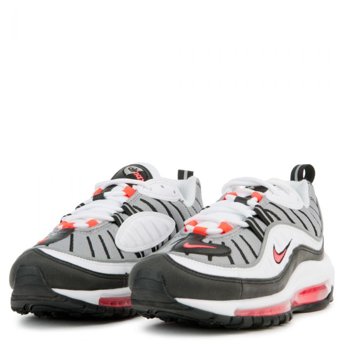 WOMEN'S NIKE AIR MAX 98 WHITE/SOLAR RED/DUST-REFLECT SILVER