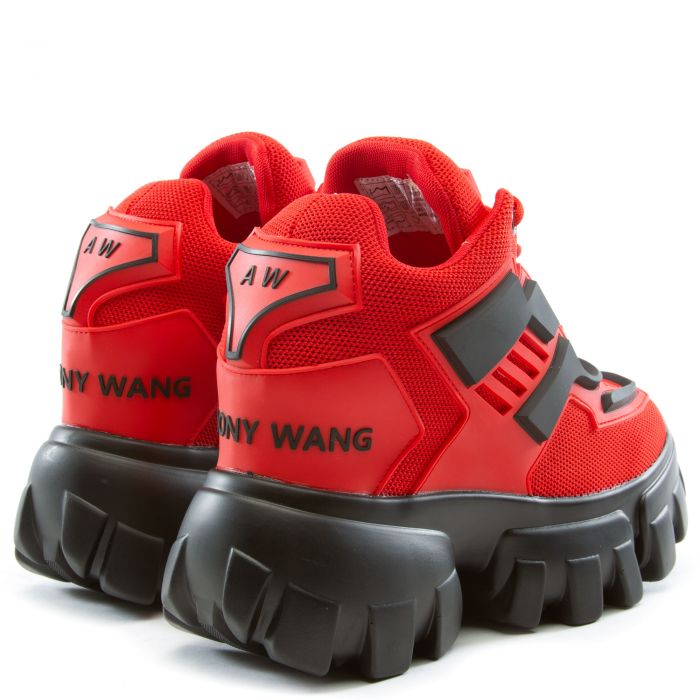 Damson-07 Platform Sneaker Red Pu