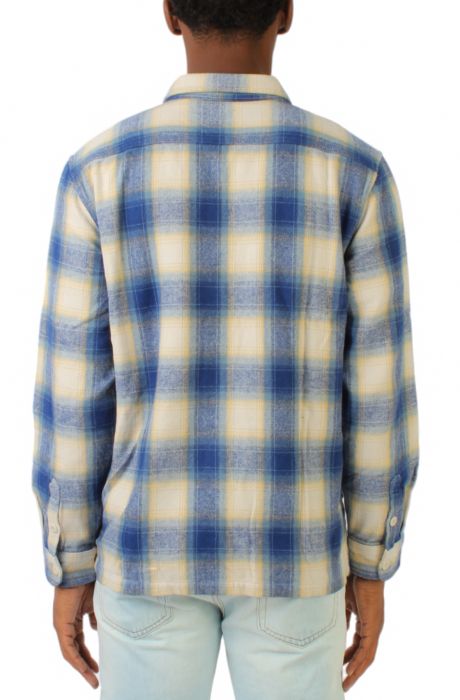 Pemberton Long Sleeve Shacket  Blue