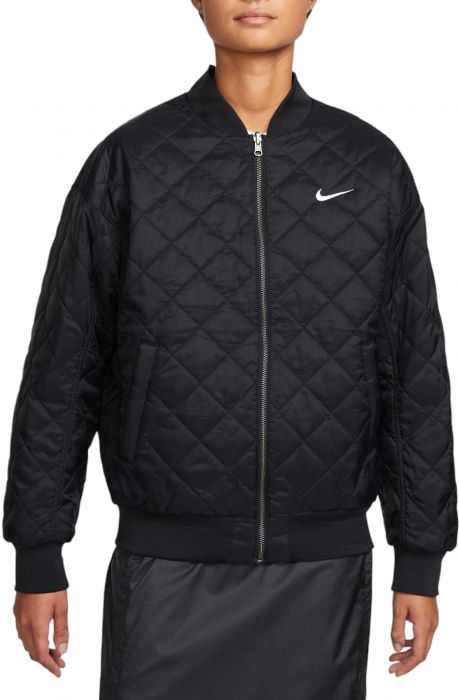 Sportswear Reversible Varsity Bomber Jacket Black/Black/White