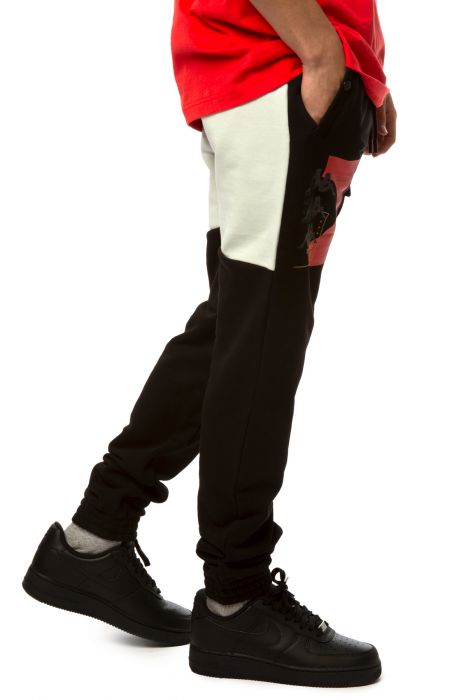 Authentic HB Pelsin Sweatpants Black-Grey Silver-Red MD Coral