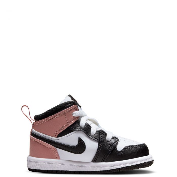 Toddler Jordan 1 Mid WHITE/BLACK-RUST PINK