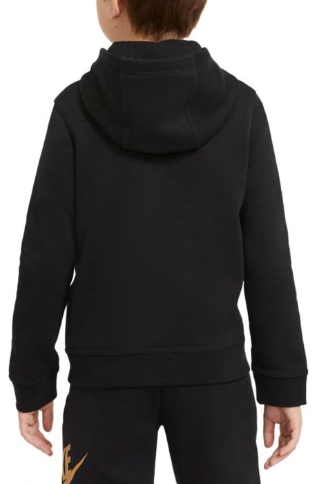 Kids Sportswear Club Fleece Pullover Hoodie Black/Metallic Gold