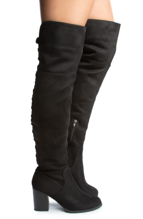 Aspire-S Over The Knee High Heel Boot Black Isu