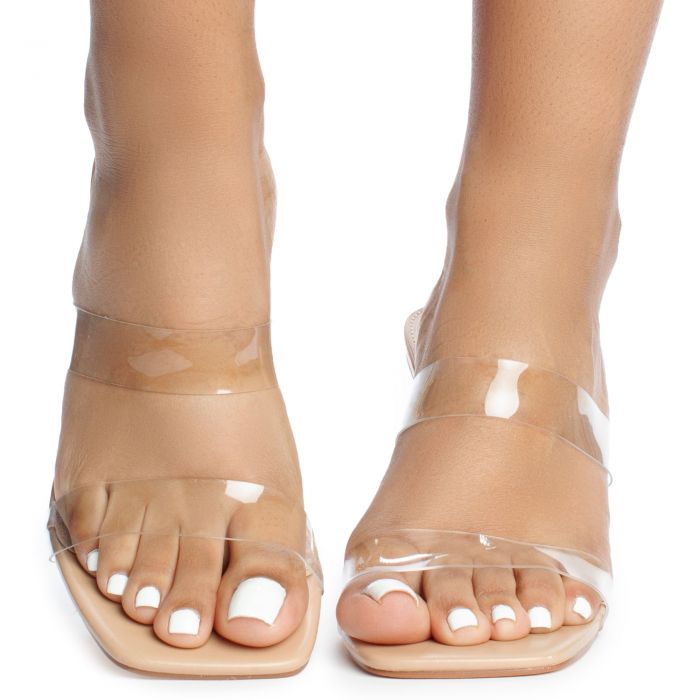 Arya-1 Clear Strap Low Heel Clear