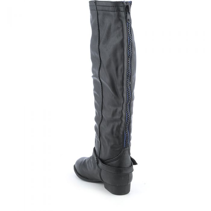 Nakia-S Low-Heel Mid-Calf Boot Black/Blue