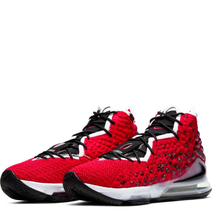 lebron 18 black white university red