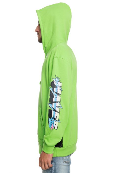 The Electric Waves Hoodie in Green Green