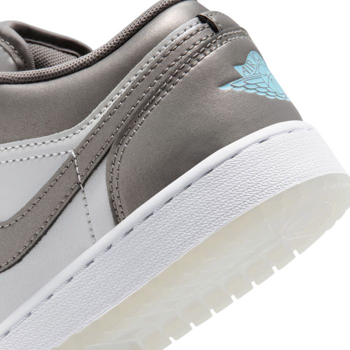 Grade-School Air Jordan 1 Low SE Flat Pewter/Blue Chill-Photon Dust-White