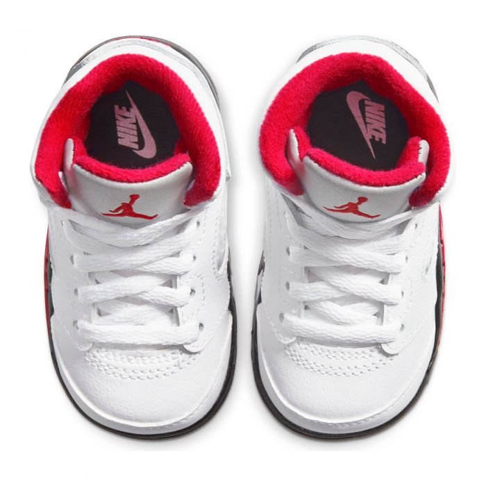 (TD) Air Jordan 5 Retro True White/Fire Red-Black