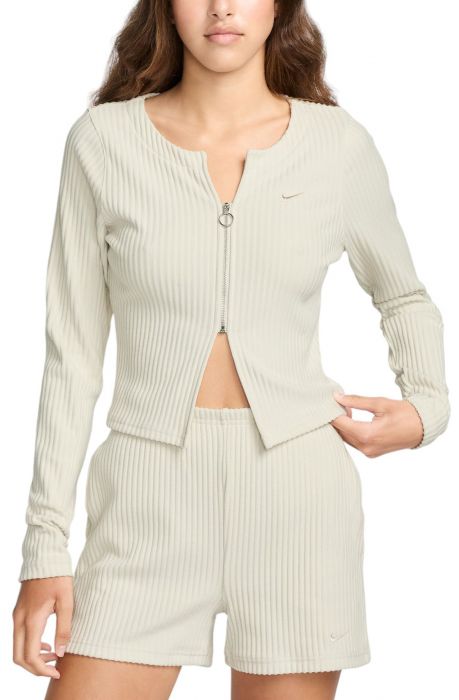 Sportswear Chill Knit Slim Full-Zip Ribbed Cardigan Light Orewood Brown/Light Orewood Brown