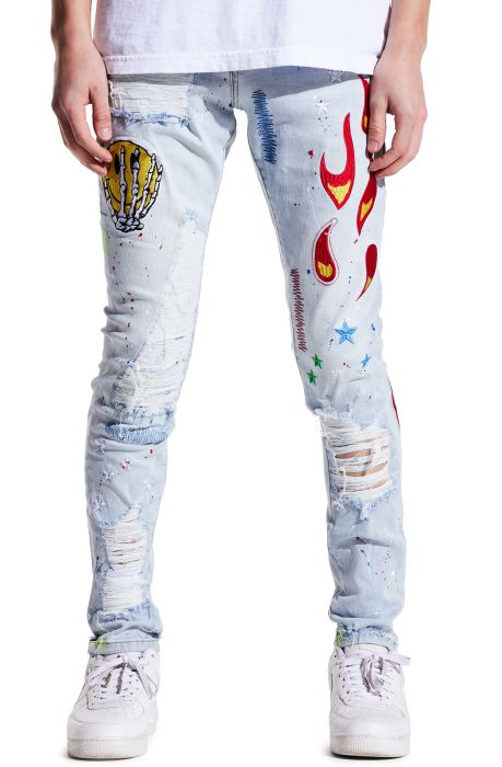 White Patchwork Light Blue