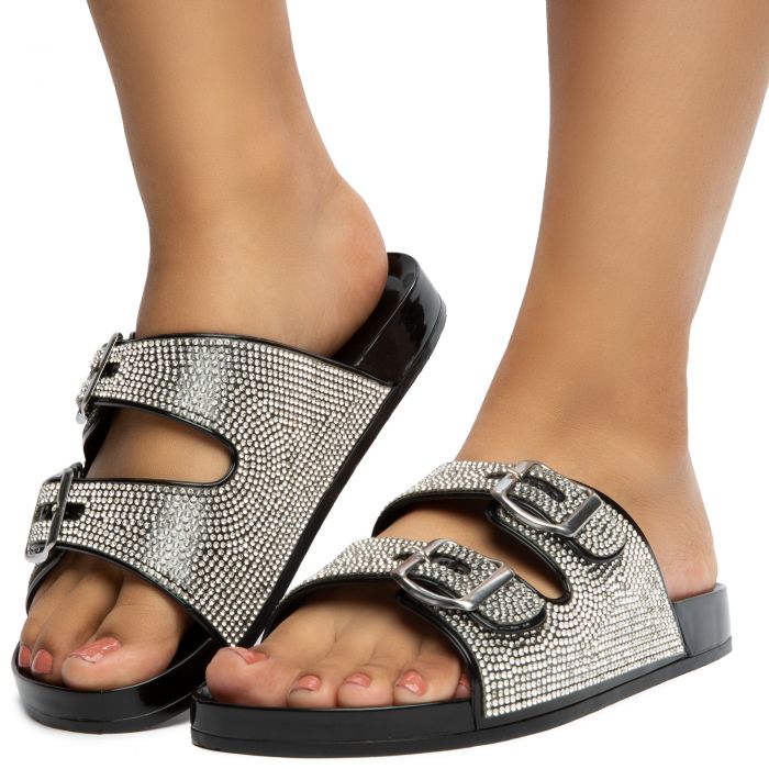 LEGEND FOOTWEAR INC Amar-16 Rhinestone Sandals AMAR-16-BKJY - Shiekh