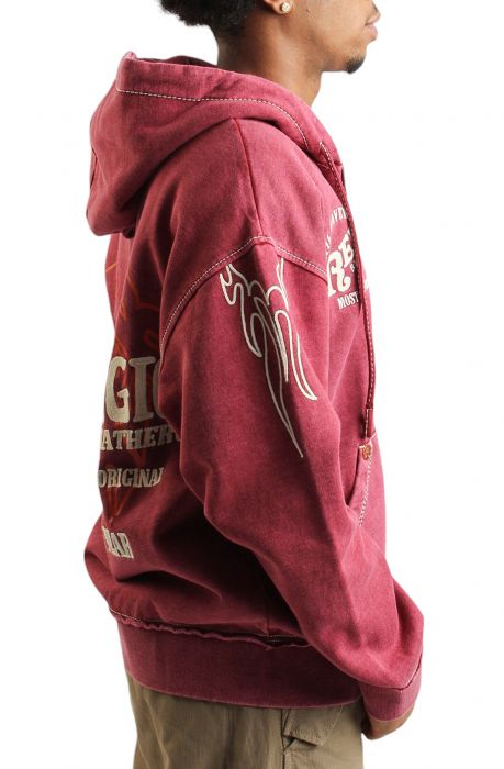 Flames Zip Hoodie Red