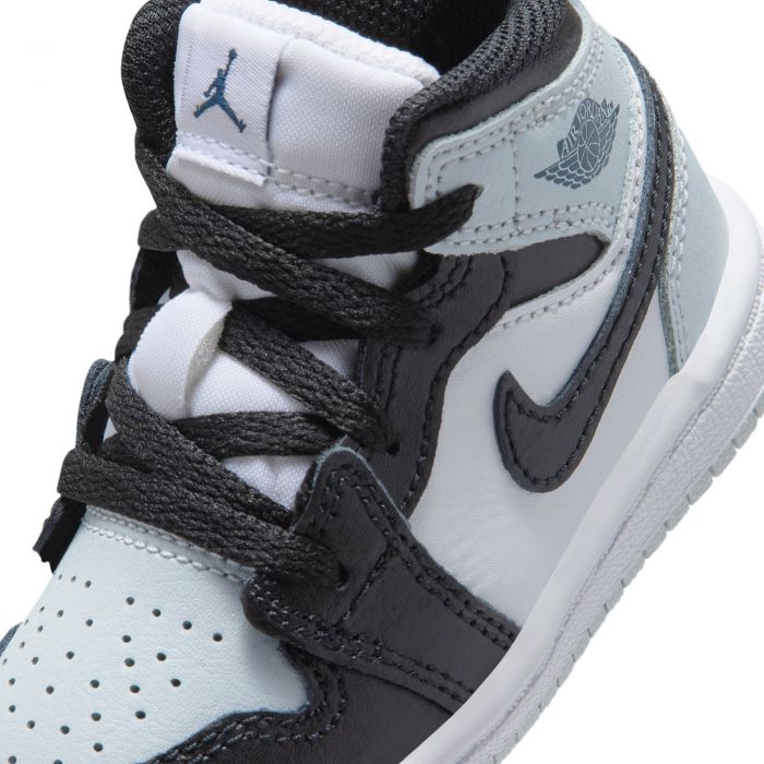 Toddler Jordan 1 Mid Black/Black-Aura-Squadron Blue